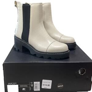 Sorel NOW Waterproof Chelsea Boot Women Size 10 Chalk/Back NEW
